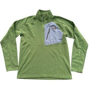 The North Face Mens Fleece Pullover Jacket‎ Green Quarter Zip Size M